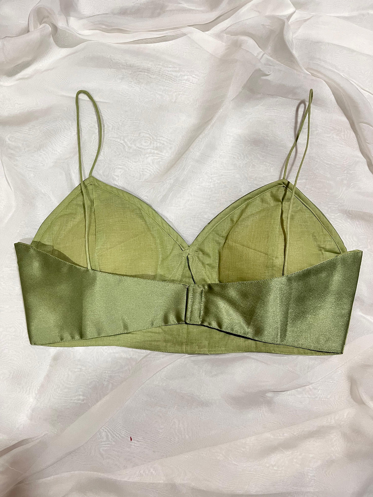 Moss Green Satin Blouse