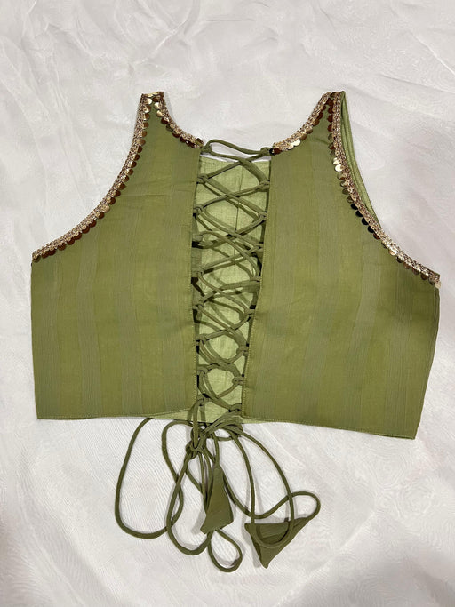 Zehra Olive Green Blouse