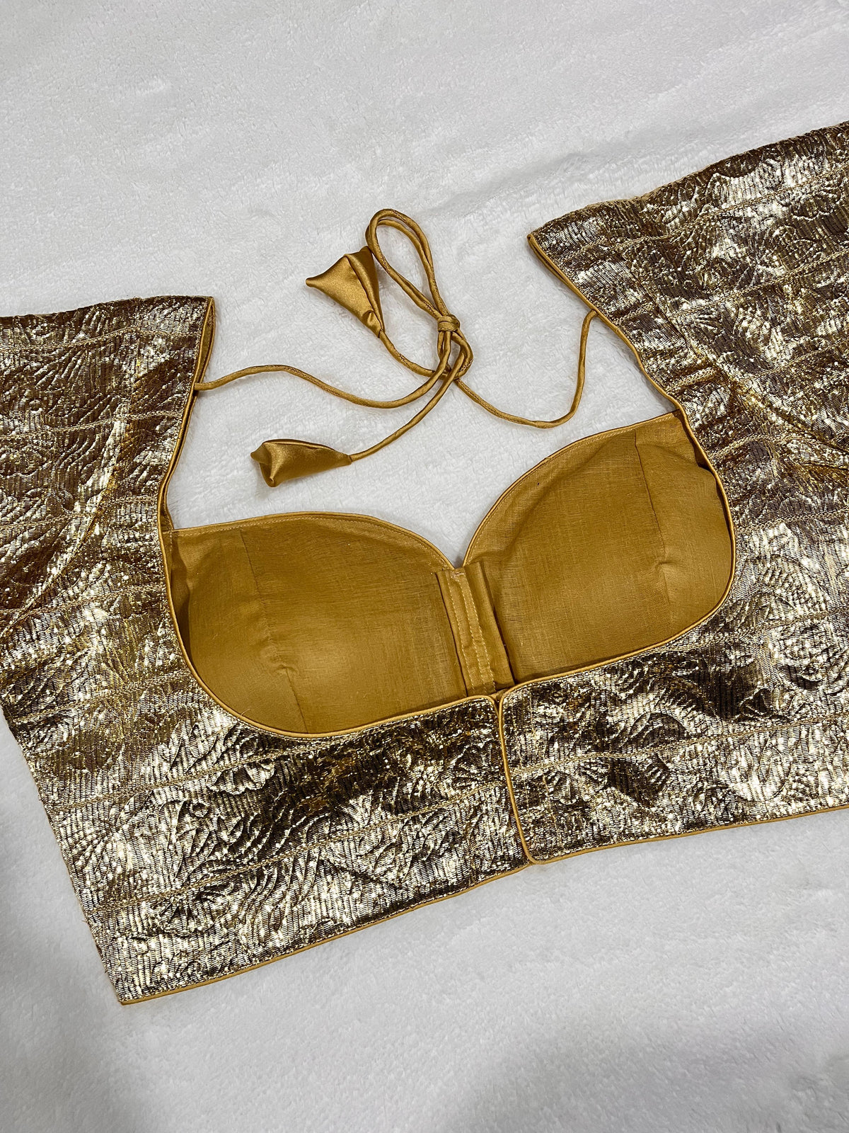Gold Sweetheart Neck Blouse