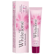 WhiteTone face cream packaging with pink tube and box on a white background