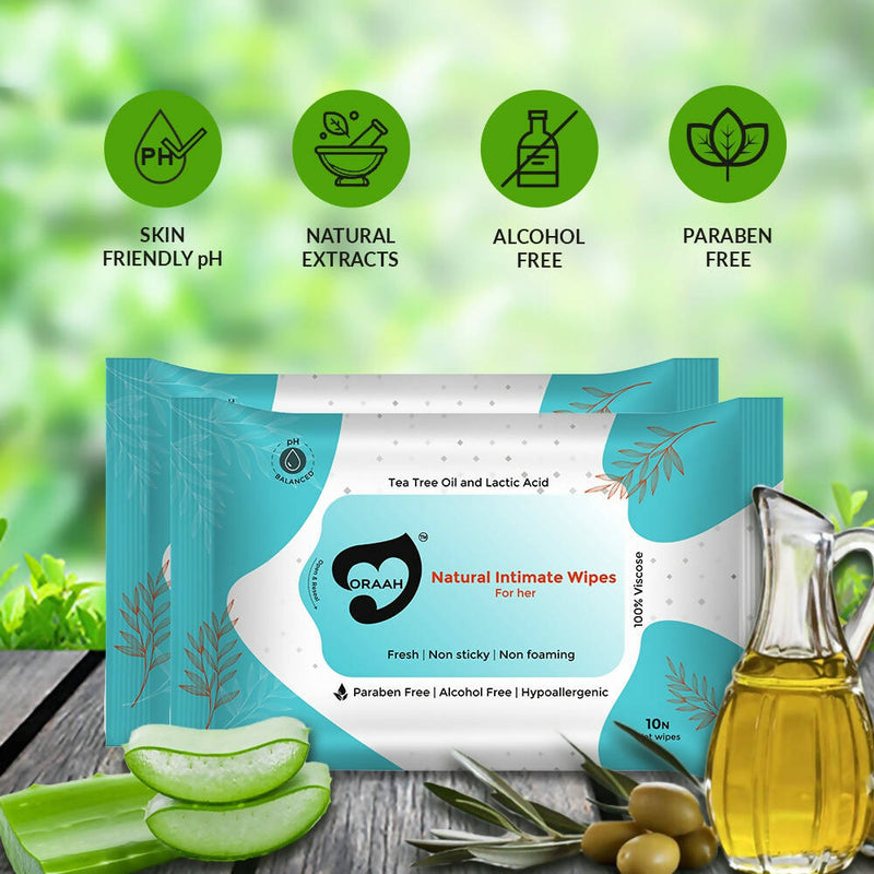 Oraah PCOS PCOD Care Combo (Kahwa Tea, Hair Removal Cream & Intimate Wipes)