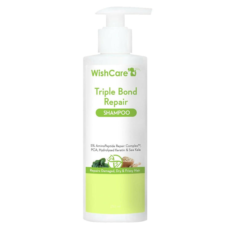 WishCare Triple Bond Repair shampoo bottle on a white background