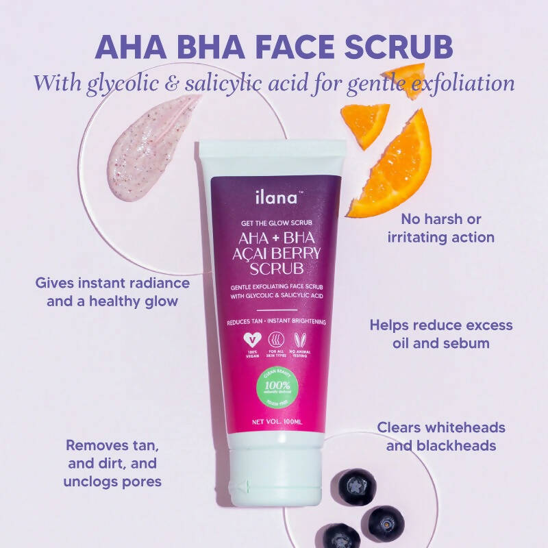 Ilana Get The Glow - AHA BHA Gentle Exfoliating Cream Face Scrub