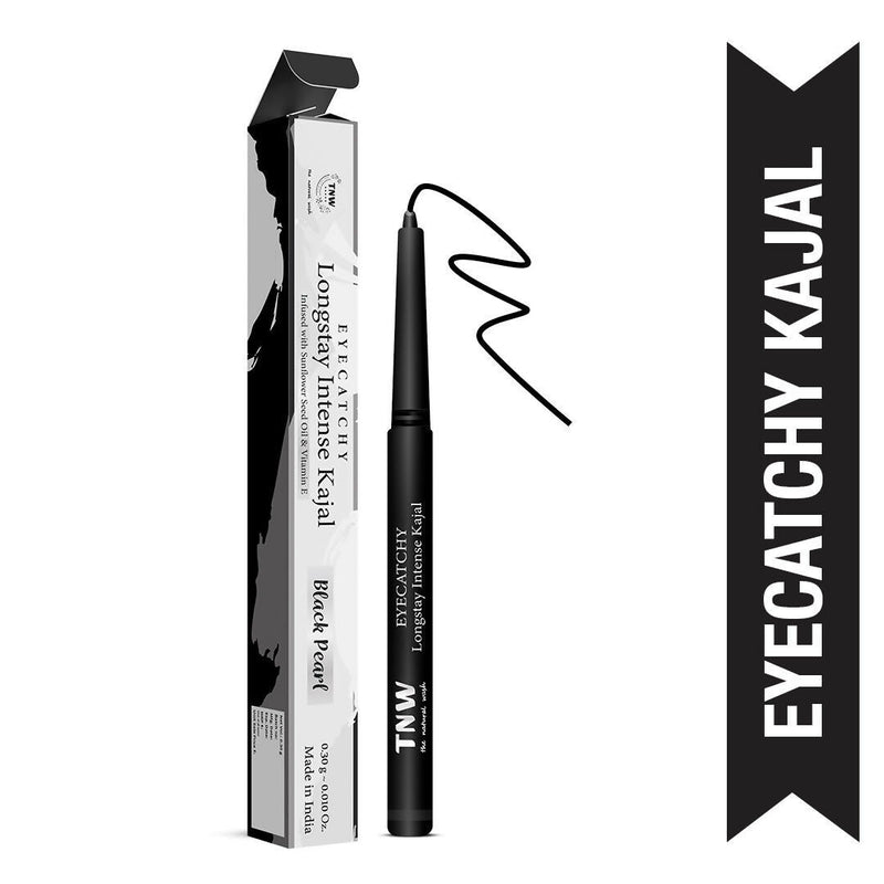 The Natural Wash Eyecatchy Longstay Intense Kajal Black Pearl | Smudge-proof | Waterproof | 12hr Wear