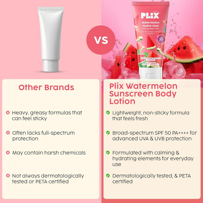 PLIX The Plant Fix Watermelon Hydra-Cool Sunscreen Body Lotion With Spf 50 Pa++++
