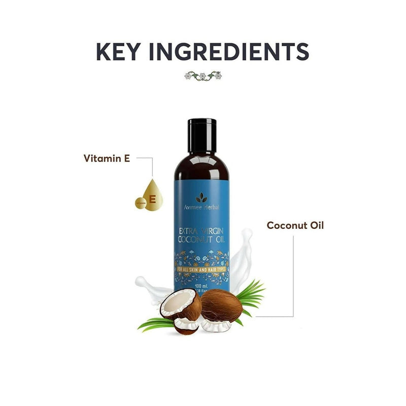 Avimee Herbal Extra Virgin Coconut Oil For Winters, Moisturizes Skin & Hair - Limited Time Offer
