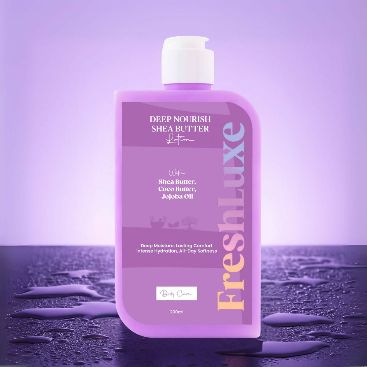 FreshLuxe Shea Butter Lotion with Coco Butter & Jojoba Oil For Deep Moisturization