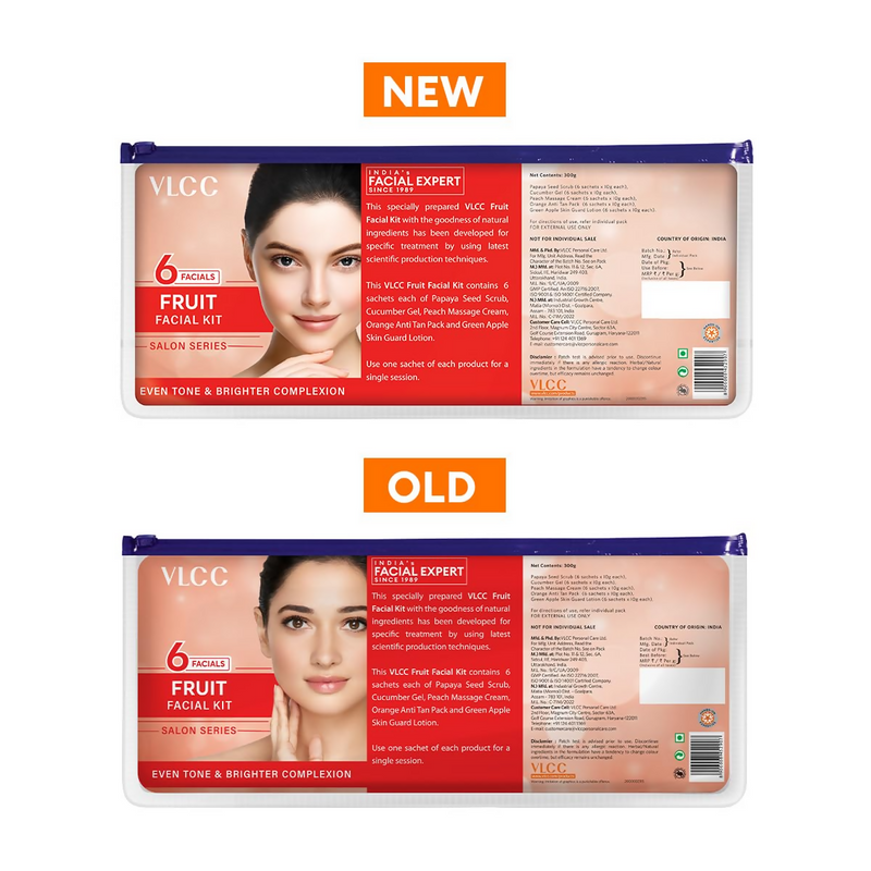 VLCC Salon Series Fruit Facial Kit - (6 Facials) For Lightens Dark Spots & Brightens Skin Tone