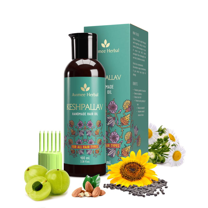 Avimee Herbal Anti Dandruff Kit With Keshpallav Hair Oil & Instant Water Softener, Fights Dandruff & Moisturises Scalp Naturally,
