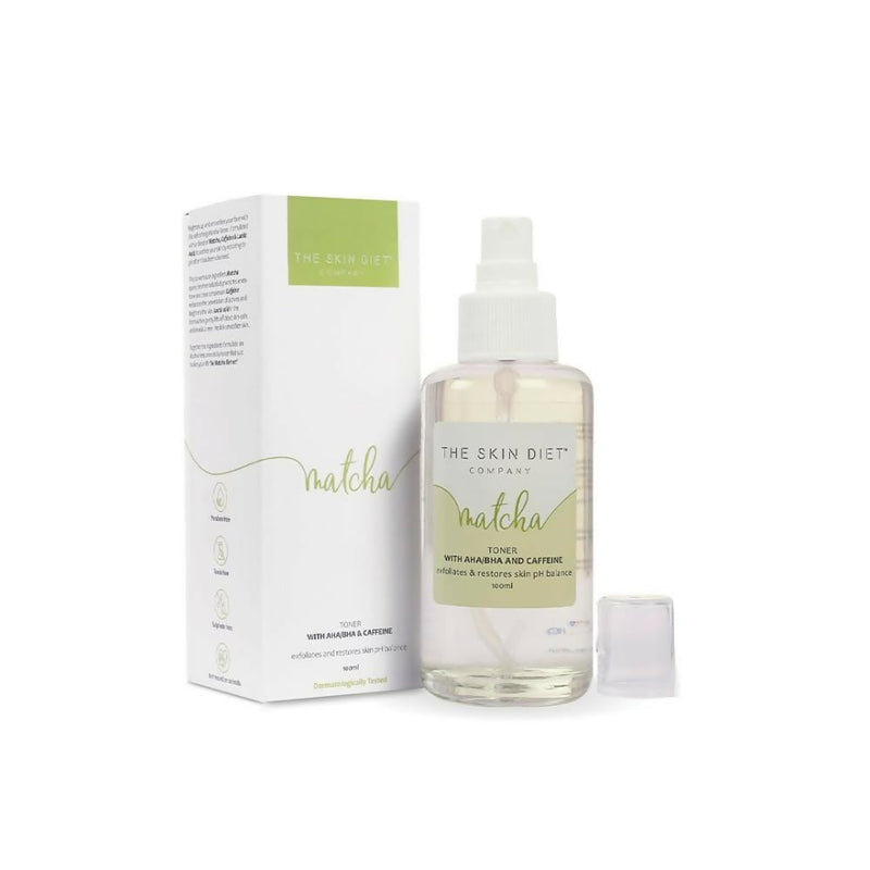 The Skin Diet Company Matcha Green Tea Toner Hydrates, Clarifies Pores, Alcohol-Free, For Oily Skin