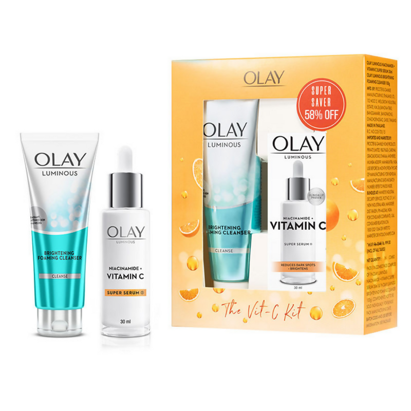 Olay Hydration Boost Kit With Niacinamide + Vitamin-C Super Serum & Cleanser