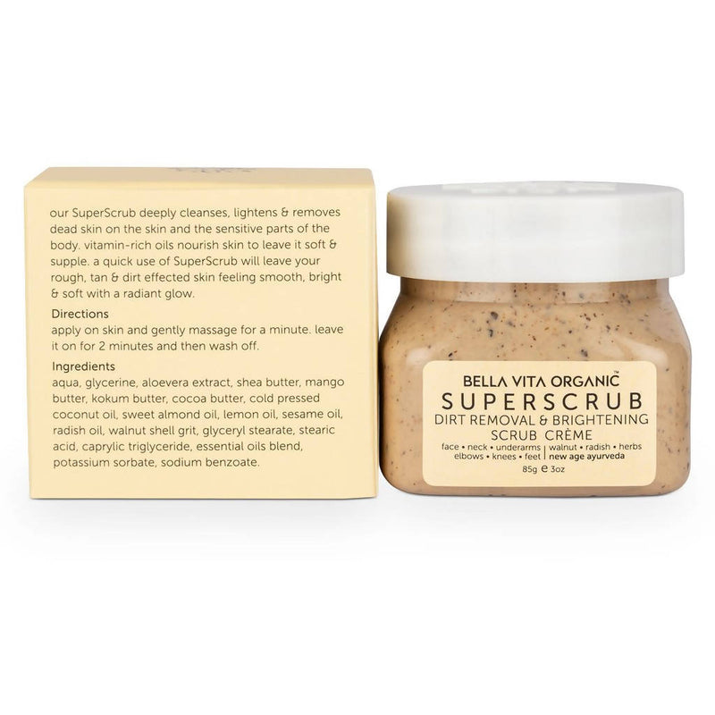 Bella Vita Organic SuperScrub Dirt Removal & Skin Brightening Scrub Creme