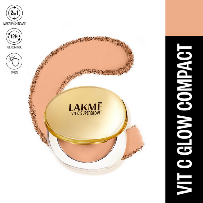 Lakme Vitamin C Superglow Skin Perfecting Compact with 1 % Vit C - Cinnamon