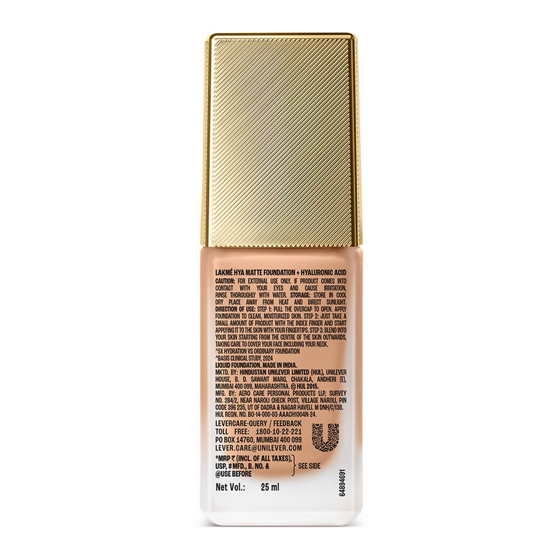 Lakme 9to5 Hya Matte Foundation + Hyaluronic Acid - Warm Natural