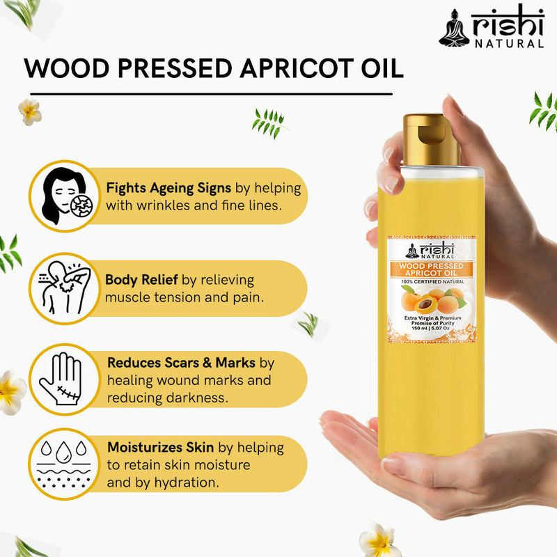 Rishi Natural Apricot Oil Wood Pressed 100% Pure