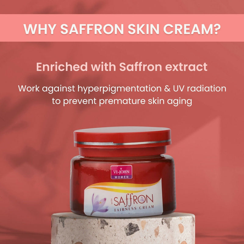 VI-JOHN Saffron Advance Skin Fairness Cream with Vitamin E & Mulberry Extracts