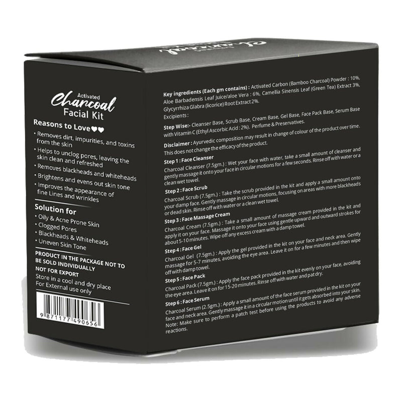 Globus Naturals Anti-Pollution Charcoal Men 6 Step Facial Kit