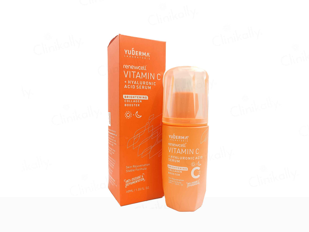 Yuderma Vitamin C serum bottle and packaging on a white background