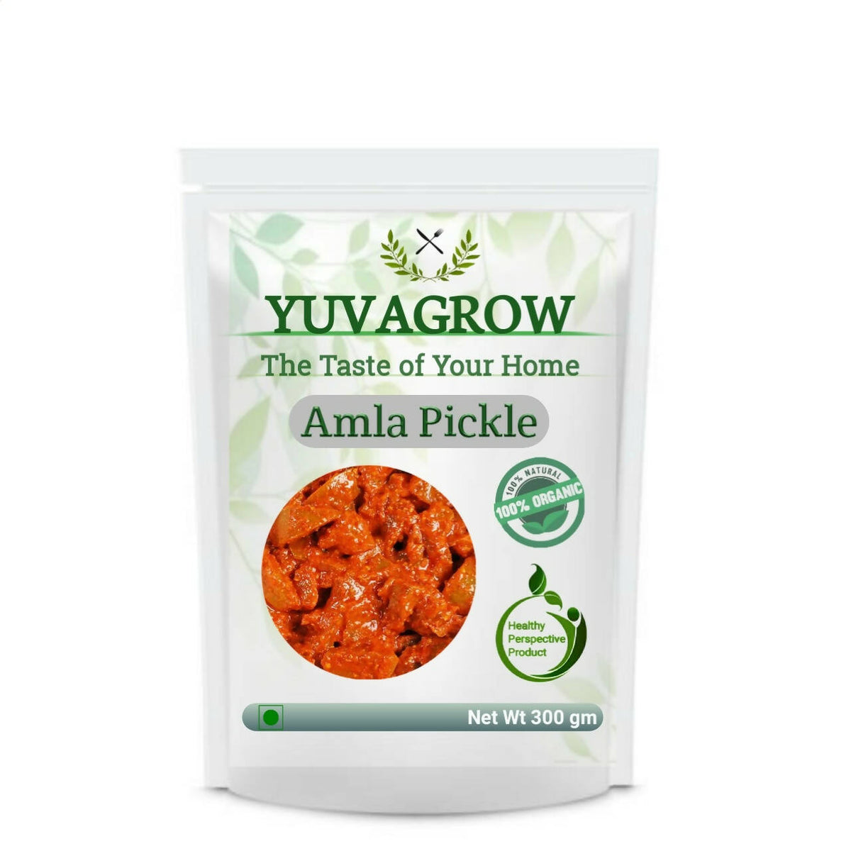 Yuvagrow Amla Pickle packaging on a white background