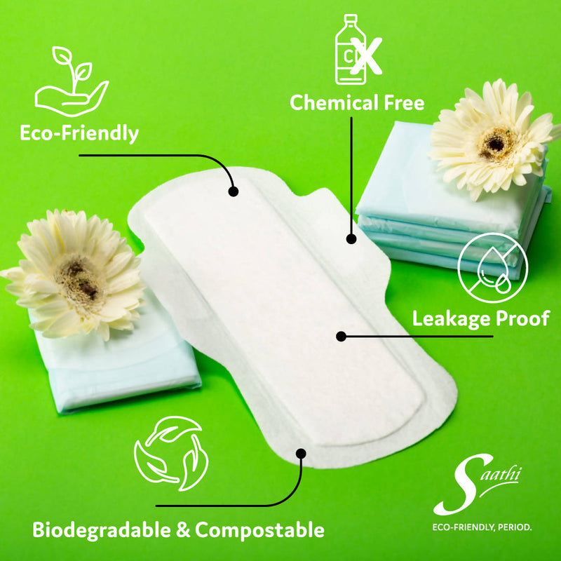 Saathi Bamboo Fiber Regular Flow Sanitary Napkins Pack