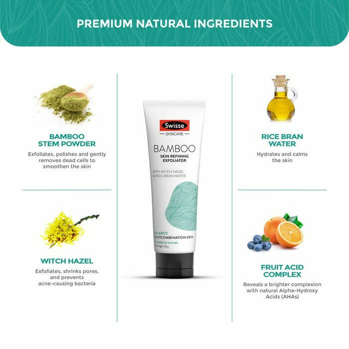 Swisse Skincare Bamboo Skin Refining Exfoliator With Witch Hazel & Rice Bran Water