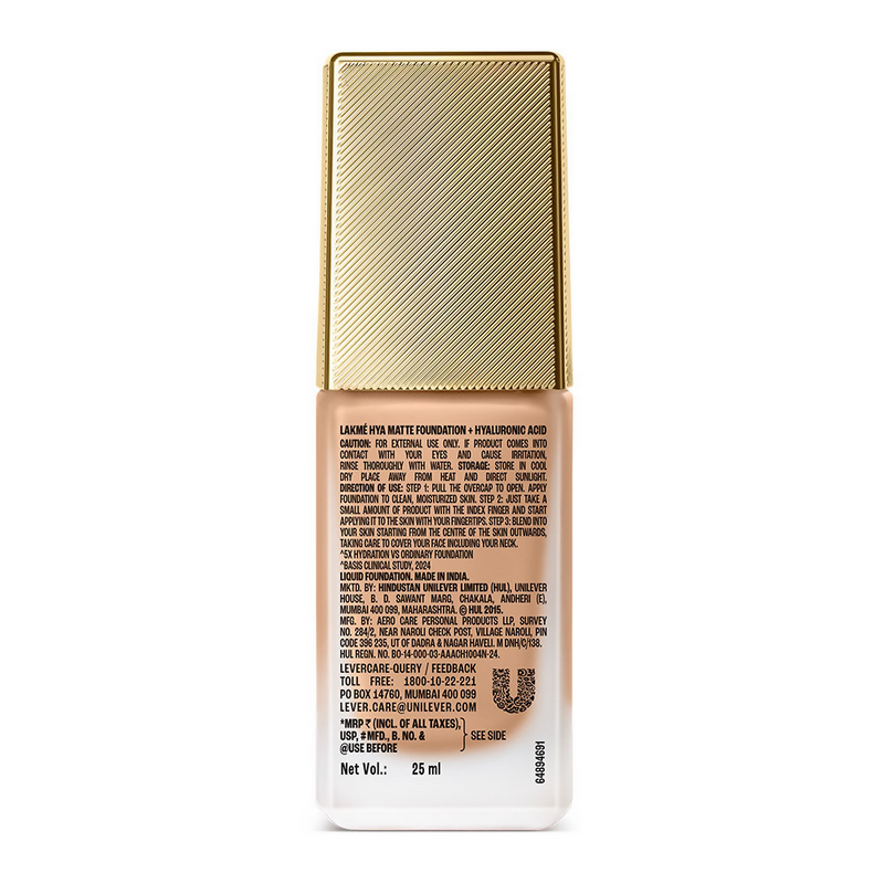 Lakme 9to5 Hya Matte Foundation + Hyaluronic Acid - Warm Beige