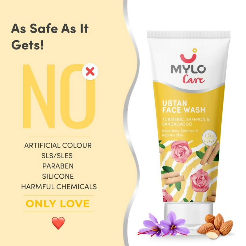 Mylo Care Veda Ubtan Face Wash - with Saffron Turmeric and Nalpamaradi Oil