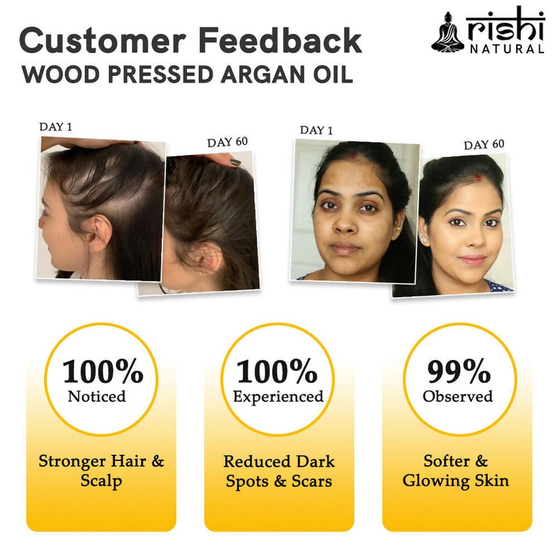 Rishi Natural Argan Oil Cold-Pressed 100% Pure Healty Skin And Hair