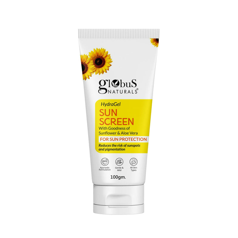 Globus Naturals Hydra Gel Sunscreen With Goodness of Sunflower & AloeVera For Sun Protection All Skin Types