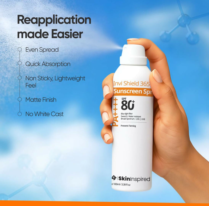 SkinInspired Invi Shield 365 Body Sunscreen Spray SPF 80+ PA++++ Ultra-Light