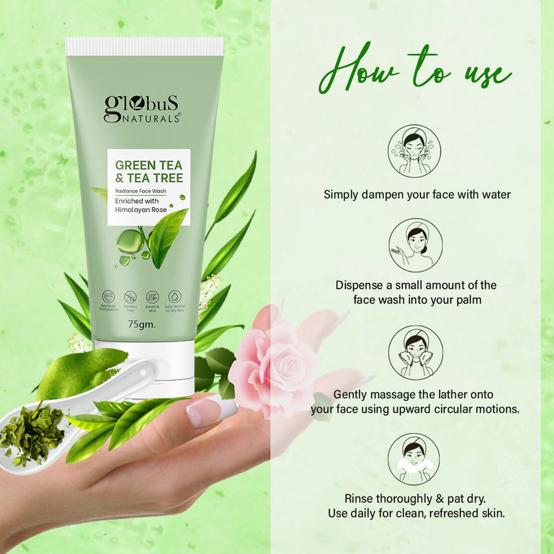 Globus Naturals Green Tea & Tea Tree Face Wash
