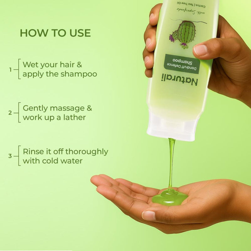 Naturali Dandruff Defence Shampoo With Cactus Extract, Tea Tree Oil & Climbazole