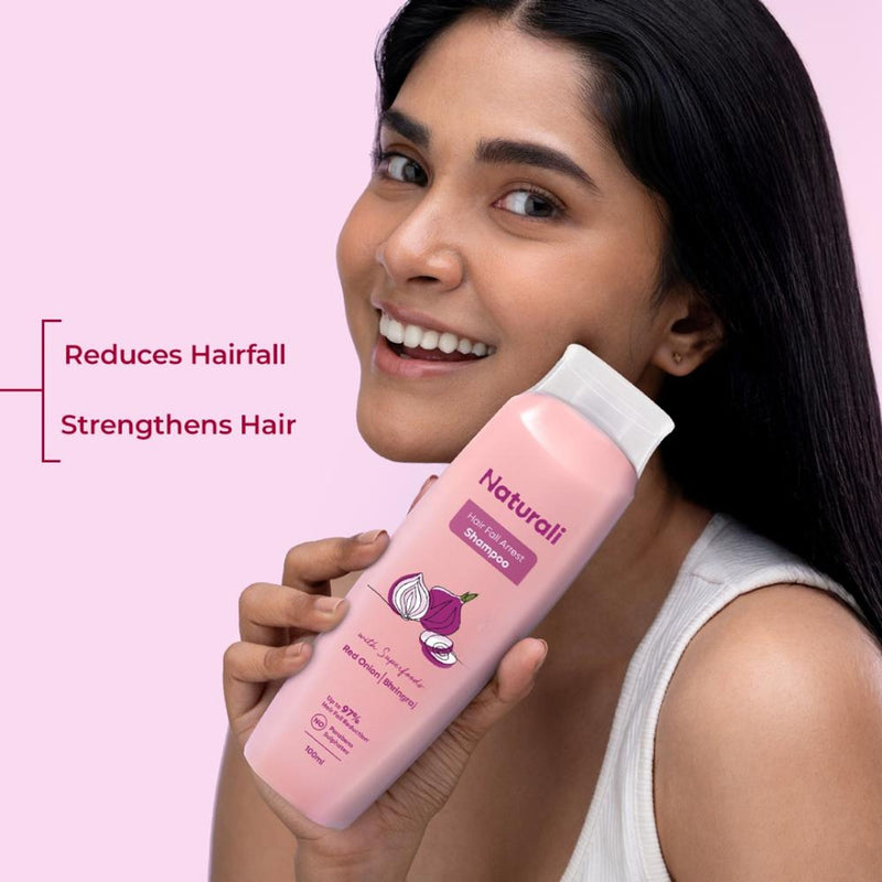 Naturali Hairfall Arrest Shampoo With Red Onion & Bhringraj, Sulphate & Paraben-Free Shampoo
