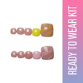 SOEZI Sunkissed Sunburn Toezi Reusable Press On Nails - Ready To Wear Kit