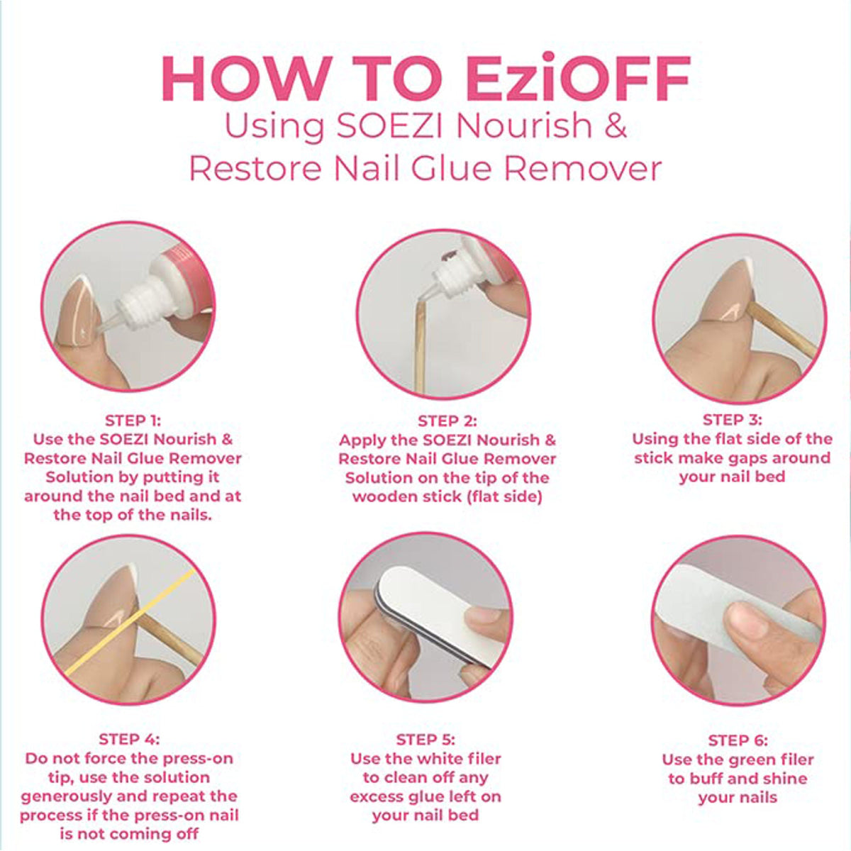 SOEZI Shimmy Time Reusable Press On Nails - Application Kit