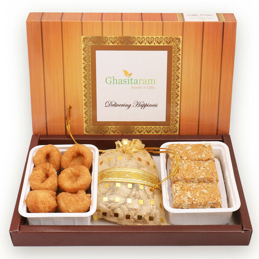 Ghasitaram Sankranti /Lohri Gifts Sweets-Khajoor, Revadi And Gachak Hamper