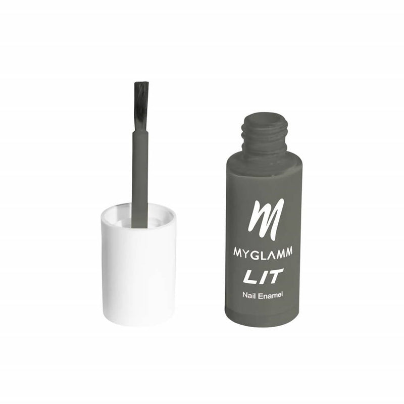 MYGLAMM LIT Nail Polish - Grounded - Chic Smoky Grey Hue (7 Ml)