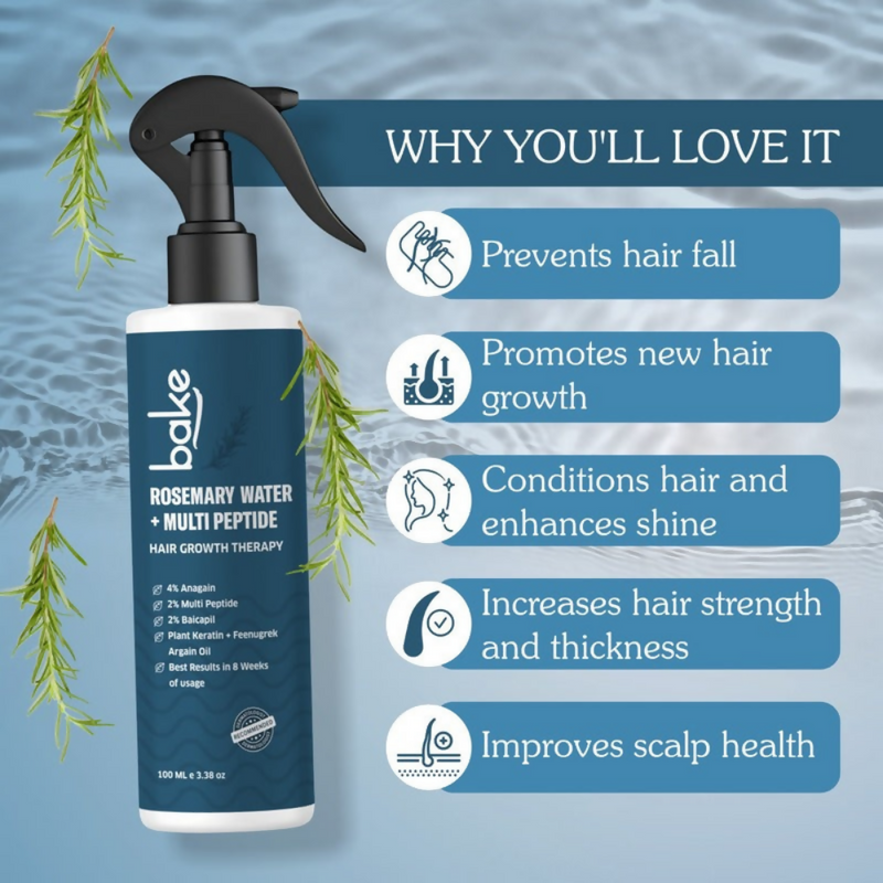 Bake Rosemary Water Hair Growth Spray with Multi Peptides