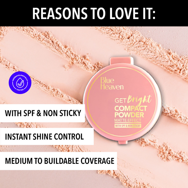 Blue Heaven Get Bright Compact Powder - Cream Blush