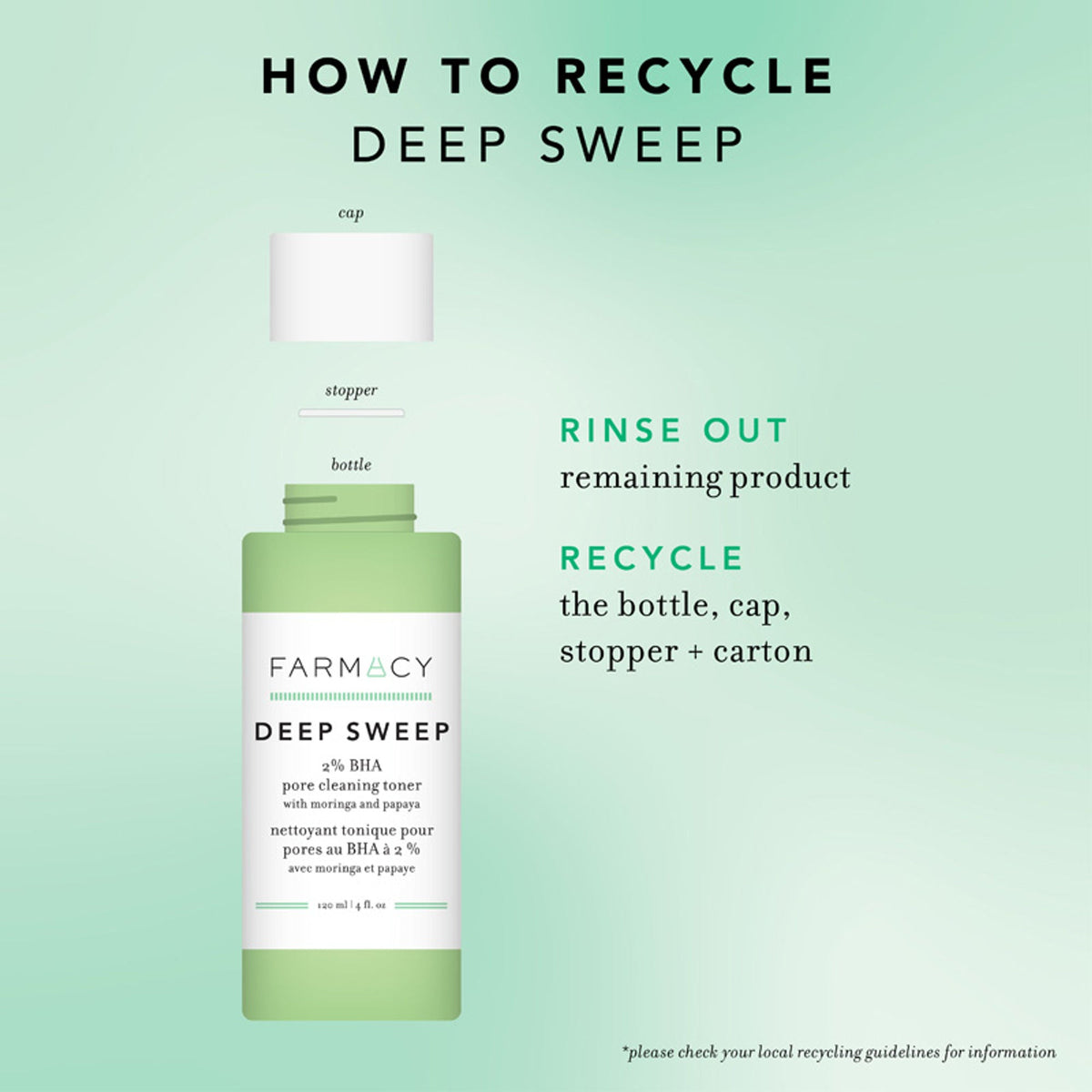Farmacy Beauty Deep Sweep 2% BHA Pore Cleaning Toner With Salicylic Acid & Moringa Water