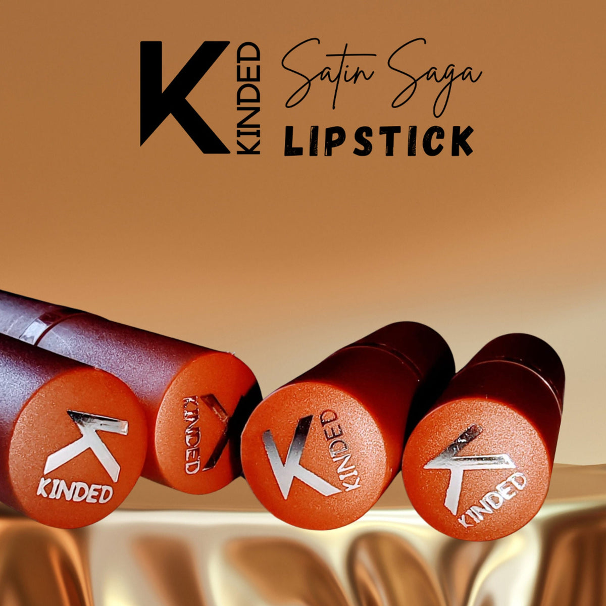 KINDED Satin Saga Bullet Creamy Lipstick With Satin Finish & Vitamin E - 08 Sunkissed Orange