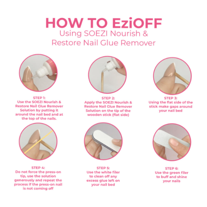 SOEZI Blue Bird Reusable Press On Nails - Ready To Wear Kit