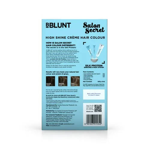 BBlunt Salon Secret High Shine Crème Hair Colour Chocolate Dark Brown - Limited Time Offer