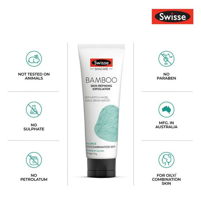 Swisse Skincare Bamboo Skin Refining Exfoliator With Witch Hazel & Rice Bran Water