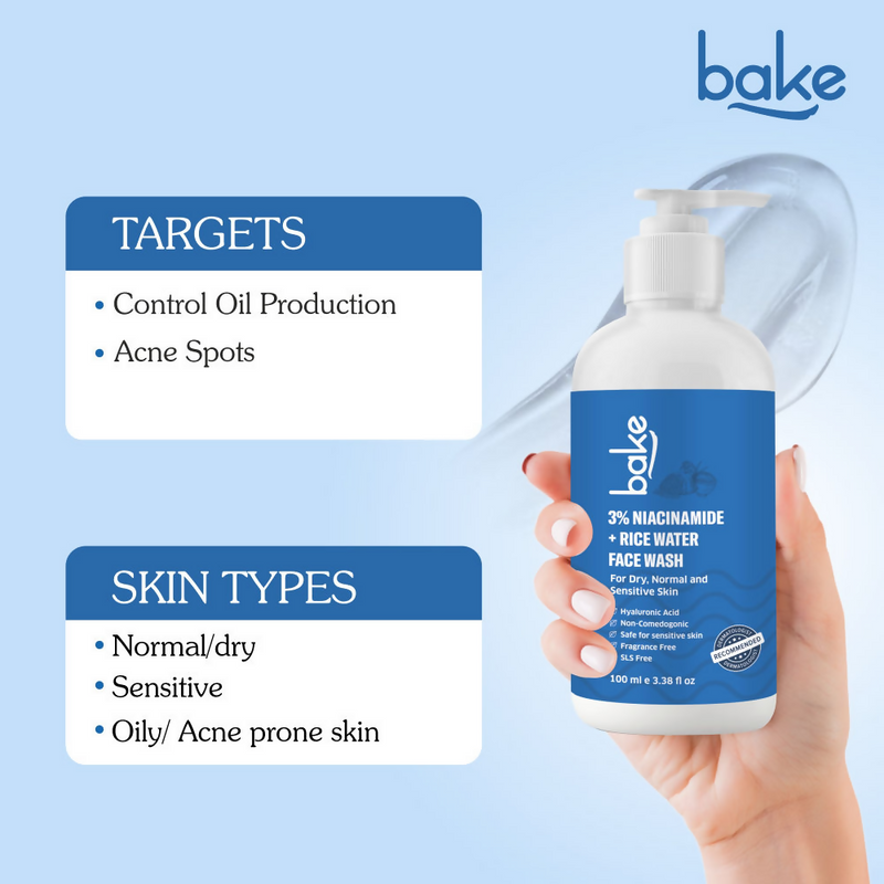 Bake 3% Niacinamide Face Wash with Rice Water