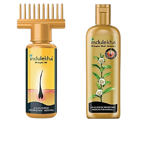 Indulekha Combo Set - Bringha Hair Oil and Anti Hair Fall Shampoo (Hair Cleanser)
