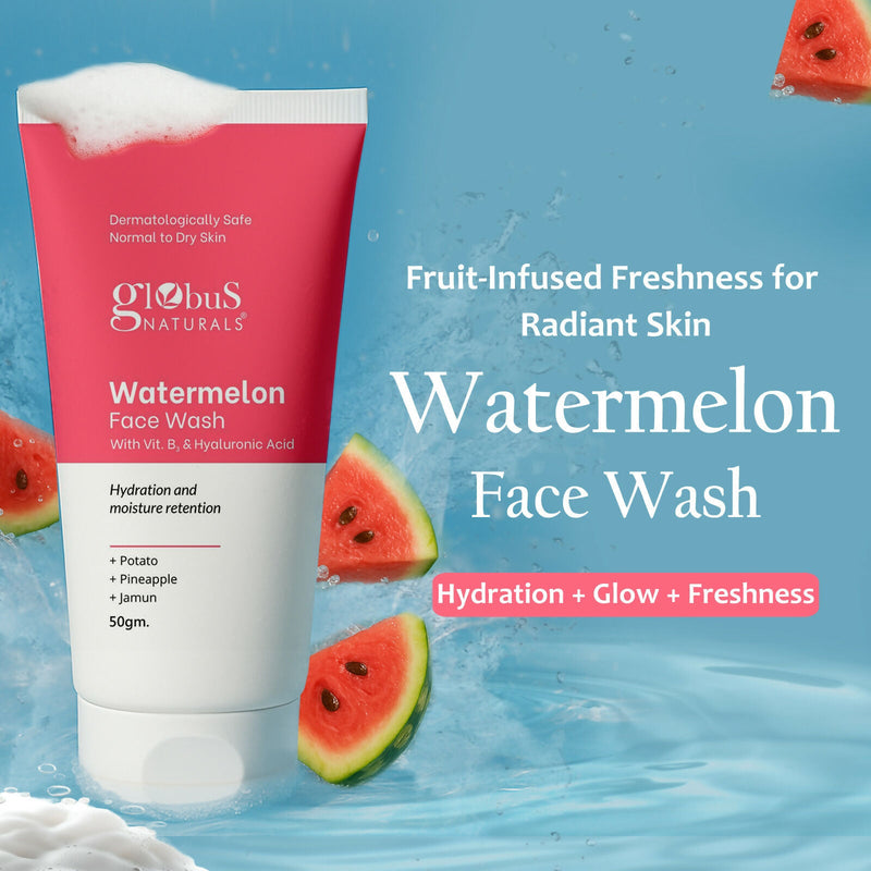 Globus Naturals Watermelon Face Wash with Vitamin B3 & Hyaluronic Acid