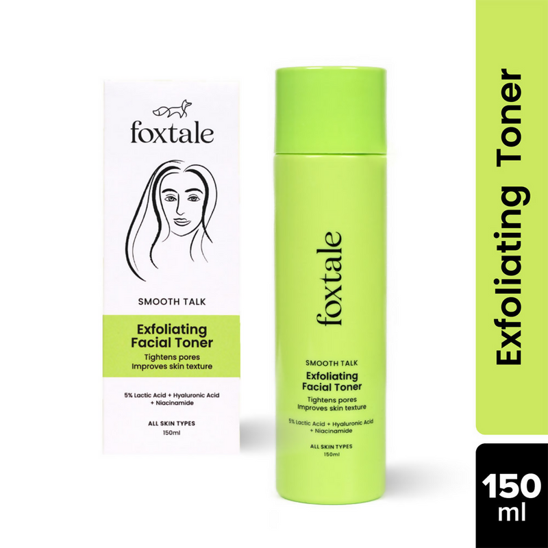 Foxtale Exfoliating Toner with 5% Latic Acid & Niacinamide for Brighter Skin & Tighter Pores