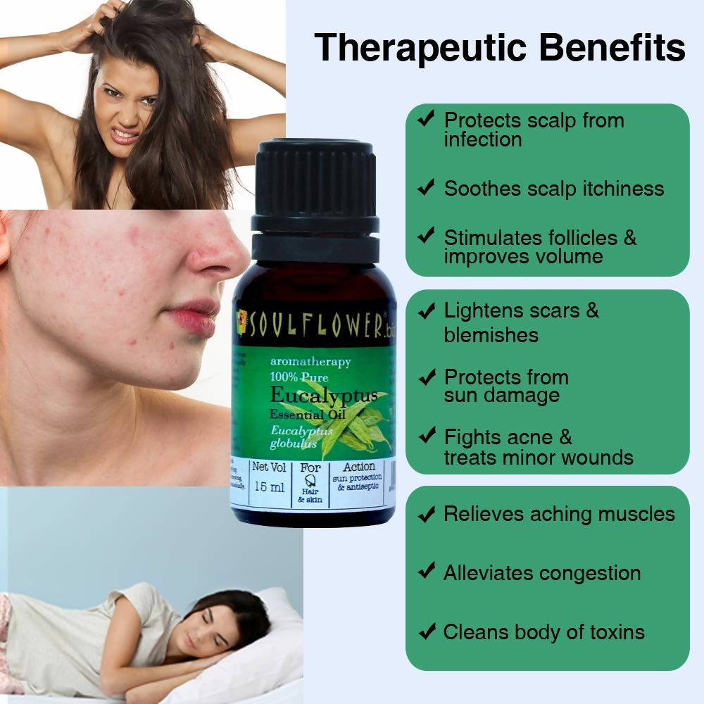 Soulflower Aromatherapy Pure Eucalyptus Essential Oil - Limited Time Offer