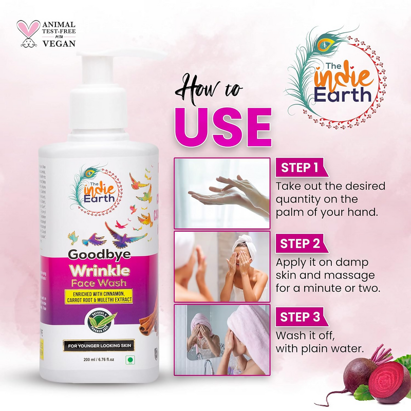 The Indie Earth Goodbye Wrinkle (Anti-Ageing) Facewash